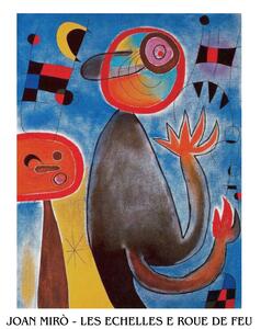 Druk artystyczny Ladders Cross the Blue Sky in a Wheel of Fire, Joan Miró