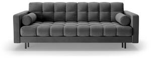 Ciemnoszara aksamitna rozkładana sofa ze schowkiem 222 cm Bali – Cosmopolitan Design