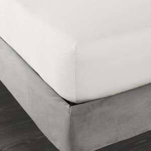 Prześcieradło z satyny bawełnianej z gumką w kolorze kości słoniowej 90x190 cm Cotton Sateen – Bianca