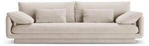 Biała aksamitna sofa 250 cm Torino – Micadoni