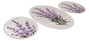 Fioletowo-beżowe dywaniki łazienkowe zestaw 3 szt. 60x100 cm Lavender – Foutastic