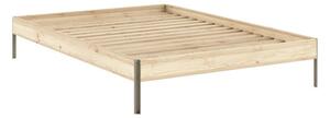 Łóżko dwuosobowe z litego drewna sosnowego bez zagłówka ze stelażem 180x200 cm w naturalnym kolorze Core – Karup Design