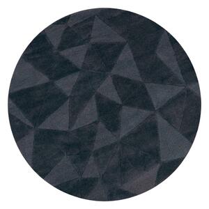 Antracytowy wełniany okrągły dywan tkany ręcznie ø 160 cm Shard Charcoal – Flair Rugs
