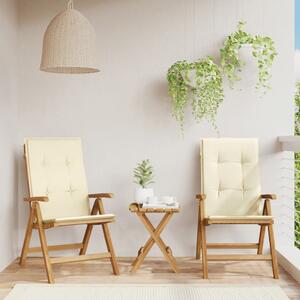 Rozkładane krzesła ogrodowe z poduszkami, 2 szt., drewno tekowe