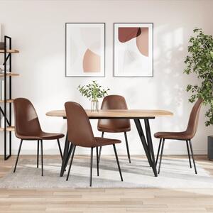 Krzesła stołowe, 4 szt., 45x53,5x83 cm, lśniący brąz, ekoskóra