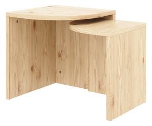 Stoliki zestaw z litego drewna sosnowego 2 szt. w naturalnym kolorze Combine – Karup Design
