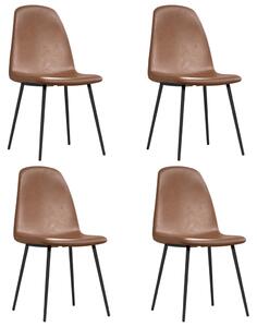 Krzesła stołowe, 4 szt., 45x53,5x83 cm, lśniący brąz, ekoskóra