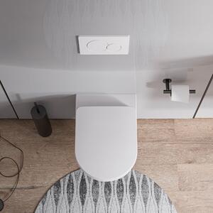 Toaleta wisząca bezkołnierzowa VIVEO - deska wolnoopadająca Soft-Close - biały połysk