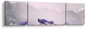 Obraz - Fioletowe kwiaty w górach (170x50 cm)