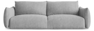 Jasnoszara rozkładana sofa z tkaniny szenilowej 230 cm Leila – Makamii