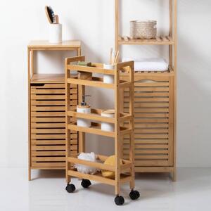 Bambusowy wózek na kółkach 3 poziomy