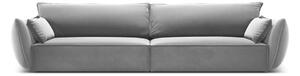 Jasnoszara aksamitna sofa 248 cm Vanda – Mazzini Sofas