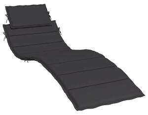 Poduszka na leżak, czarna, 186x58x3 cm, tkanina Oxford