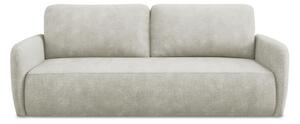 Kremowa rozkładana sofa z tkaniny szenilowej ze schowkiem 218 cm Lilo – Makamii