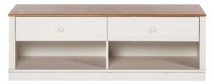 Biała szafka pod TV z litego drewna sosnowego 137x47 cm Anita – Støraa
