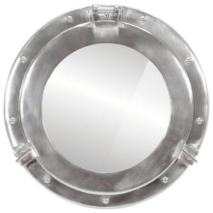 Lustro wiszące w kształcie bulaja, Ø38 cm, aluminium i szkło