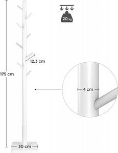 Wieszak na ubrania wolnostojący biały stojak 175 cm