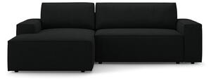 Czarny rozkładany narożnik z materiału bouclé (lewostronny) Jodie – Micadoni Home