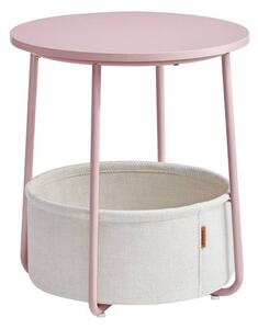 Stoliczek z gazetnikiem do salonu różowy 45 cm