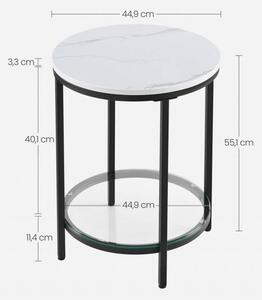 Okrągły stolik nocny 2 poziomy 55 cm