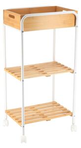 Wózek na kółkach 3 poziomy White bamboo