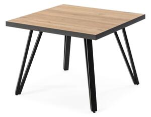 Czarny stolik z blatem w dekorze dębu 60x60 cm Sindi – Marckeric