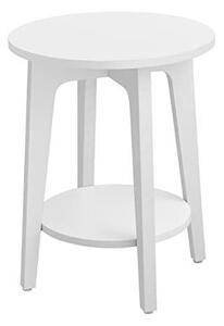 Okrągły stolik boczny 2 poziomy biały