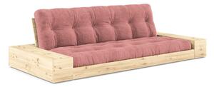 Różowa sztruksowa rozkładana sofa 244 cm Base – Karup Design