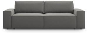 Jasnoszara aksamitna rozkładana/ze schowkiem sofa 247 cm Jodie – Micadoni