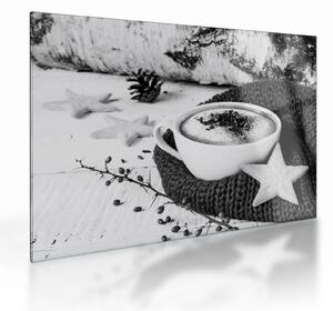 Obraz na szkle - Zimowe cappuccino (70x50 cm)