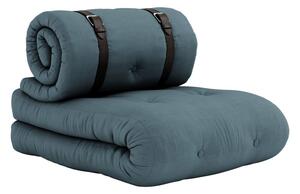 Rozkładany fotel z niebieskim obiciem Karup Design Buckle Up Petrol Blue