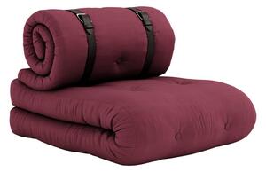 Fotel rozkładany ze skórzanym paskiem Karup Design Buckle Up Light Bordeaux