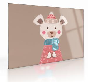 Obraz na szkle - Mysz z szalikiem (70x50 cm)