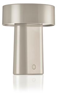 Szarobeżowa plastikowa lampa stołowa LED (wysokość 18 cm) Oblong – Zone