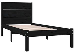 Pojedyncze czarne łóżko sosnowe 90x200 - Gunar 3X