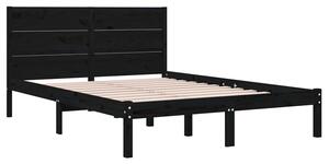 Sosnowe podwójne łóżko czarne 140x200 - Gunar 5X