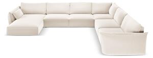 Beżowy aksamitny narożnik (prawostronny/w kształcie litery U) Vanda – Mazzini Sofas