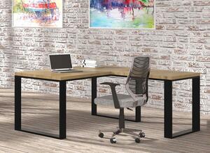 Industrialne narożne biurko biurowe 160 x 70 + 70 x 90 - Awol