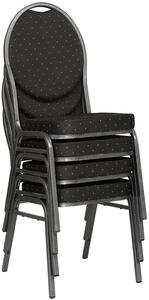 Czarne sztaplowane krzesło bankietowe - Pogos 3X