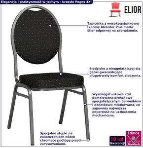 Czarne sztaplowane krzesło bankietowe - Pogos 3X