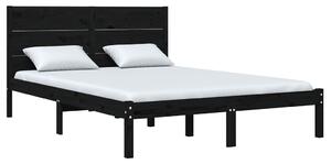 Czarne łóżko drewniane z zagłówkiem 120x200 - Gunar 4X