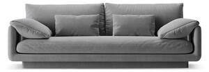 Jasnoszara aksamitna sofa 220 cm Torino – Micadoni