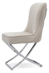 MebleMWM Krzesło Glamour na srebrnych nogach Y-2010 beż #5 welur