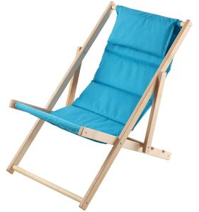 Leżak plażowy z poduszką Troia, niebieski