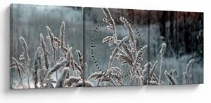 Obraz - Frozen Meadow (z zegarem) (90x30 cm)