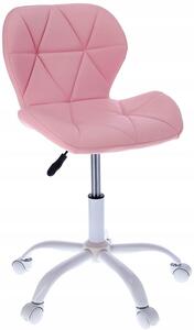Różowe młodzieżowe pikowane krzesło do biurka - Igos 3X