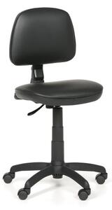Krzesło robocze na kółkach MILANO bez podłokietników, permanentny kontakt, do miękkich podłóg, czarne
