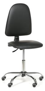 Krzesło robocze TORINO bez podłokietników, permanentny kontakt, kółka miękkie, czarne