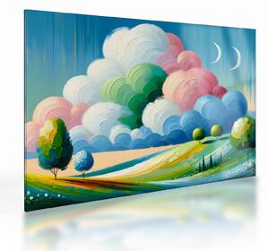 Obraz na szkle - Krajobraz z chmurą (70x50 cm)