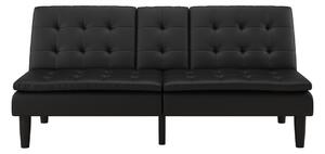 Czarna rozkładana sofa z imitacji skóry 191 cm Maine – Støraa